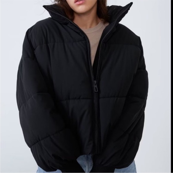 Zara puffer coat black XS puffer jacket RN73302 - Picture 2 of 10